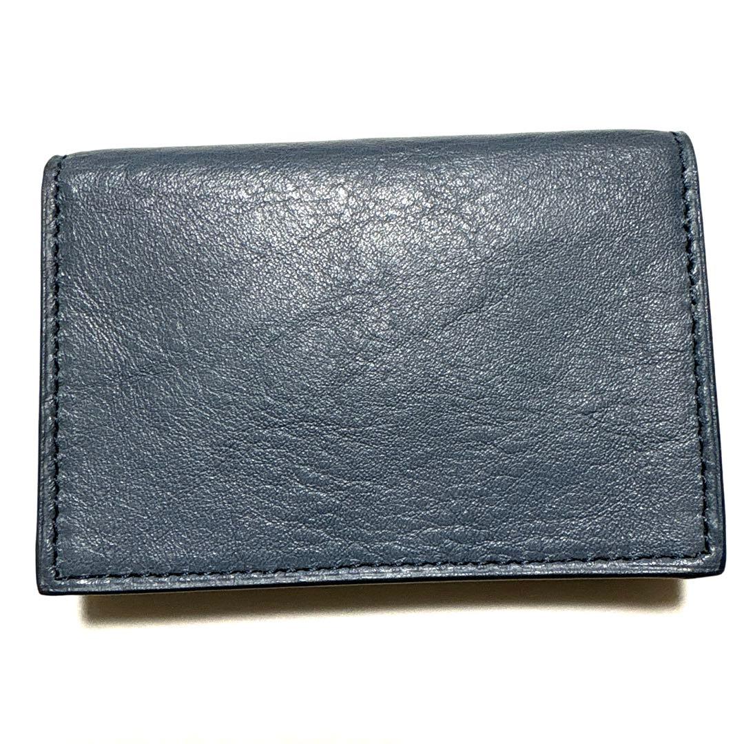 超美品　HIROFU ヒロフ　本革名刺入れ　ポラリスブルー