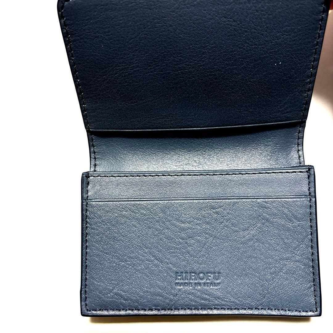 超美品　HIROFU ヒロフ　本革名刺入れ　ポラリスブルー
