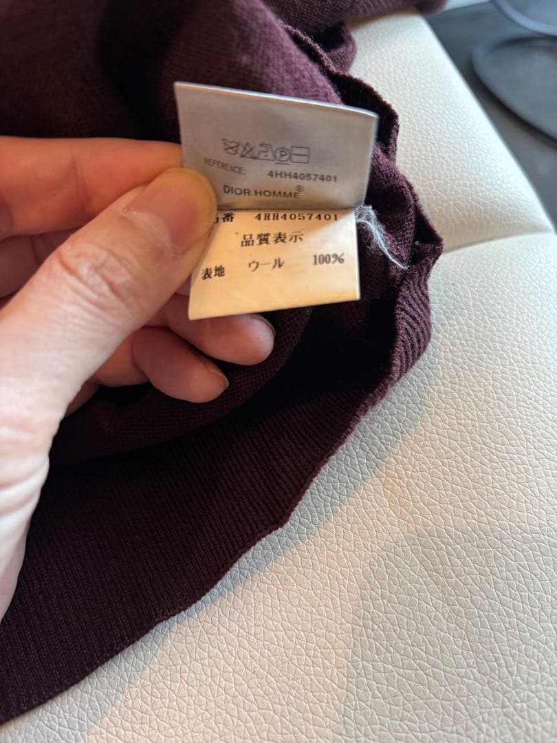 ディオールオム 2004AW エディスリマン エルボーレザーパッチ ニットXS