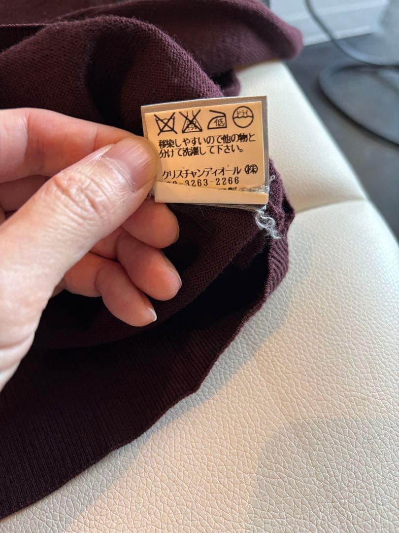 ディオールオム 2004AW エディスリマン エルボーレザーパッチ ニットXS