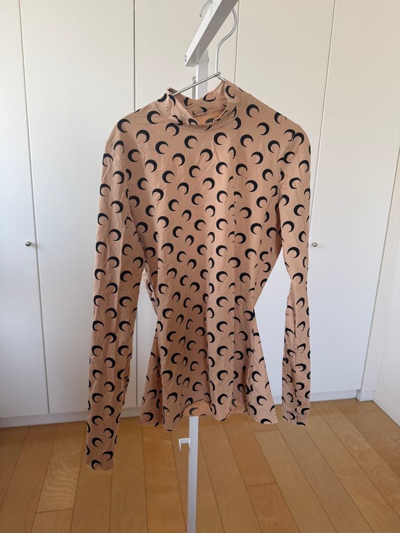 MARINE SERRE セカンドスキン ハイネックベージュ　S