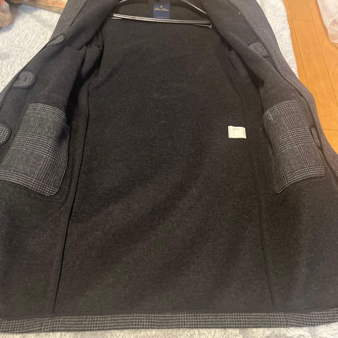 【ブルックスブラザーズ】ダッフルコート　グレーチェック　フード　Sサイズ