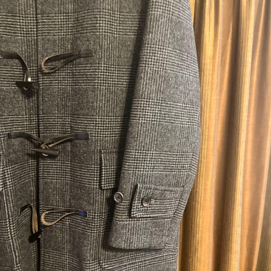 【ブルックスブラザーズ】ダッフルコート　グレーチェック　フード　Sサイズ