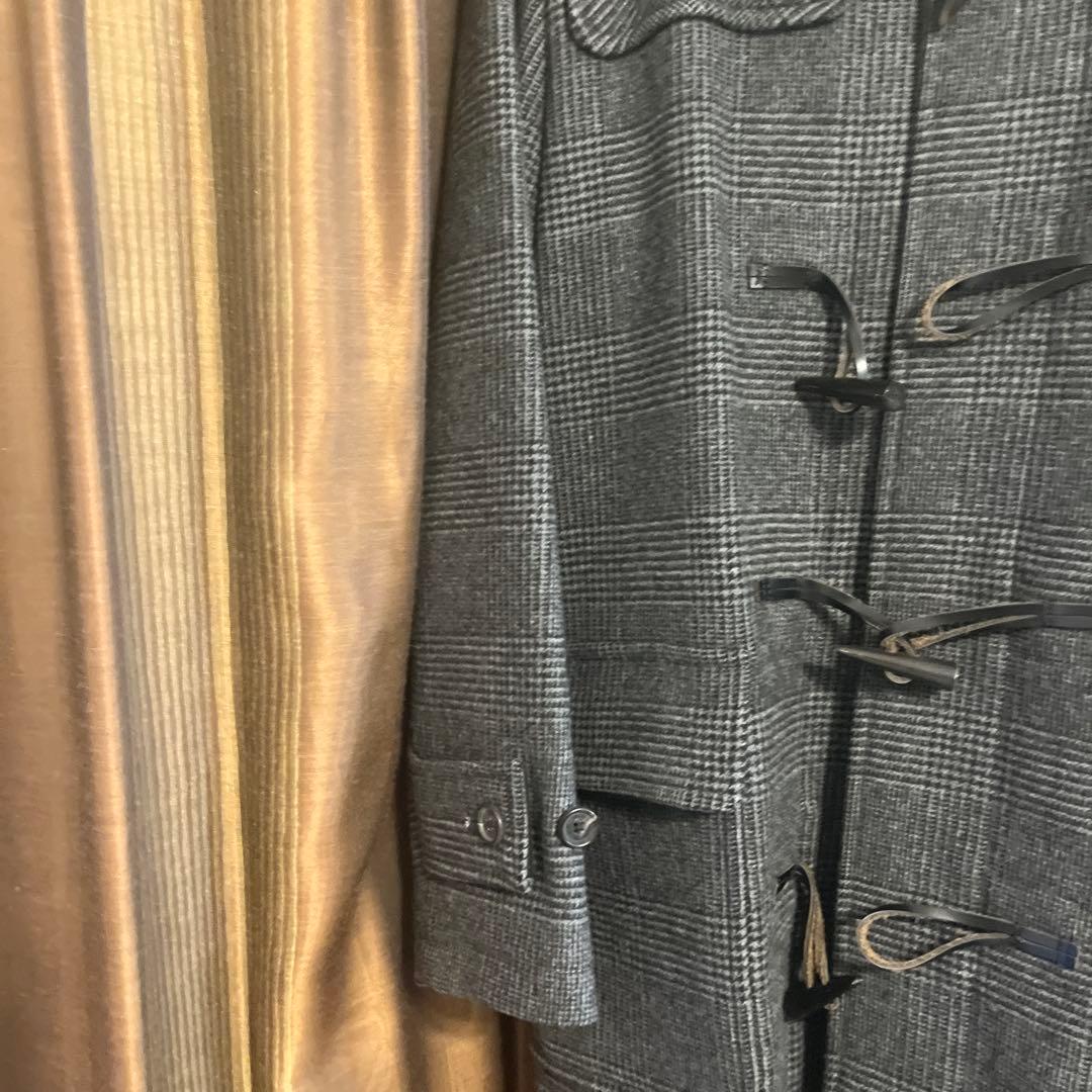 【ブルックスブラザーズ】ダッフルコート　グレーチェック　フード　Sサイズ