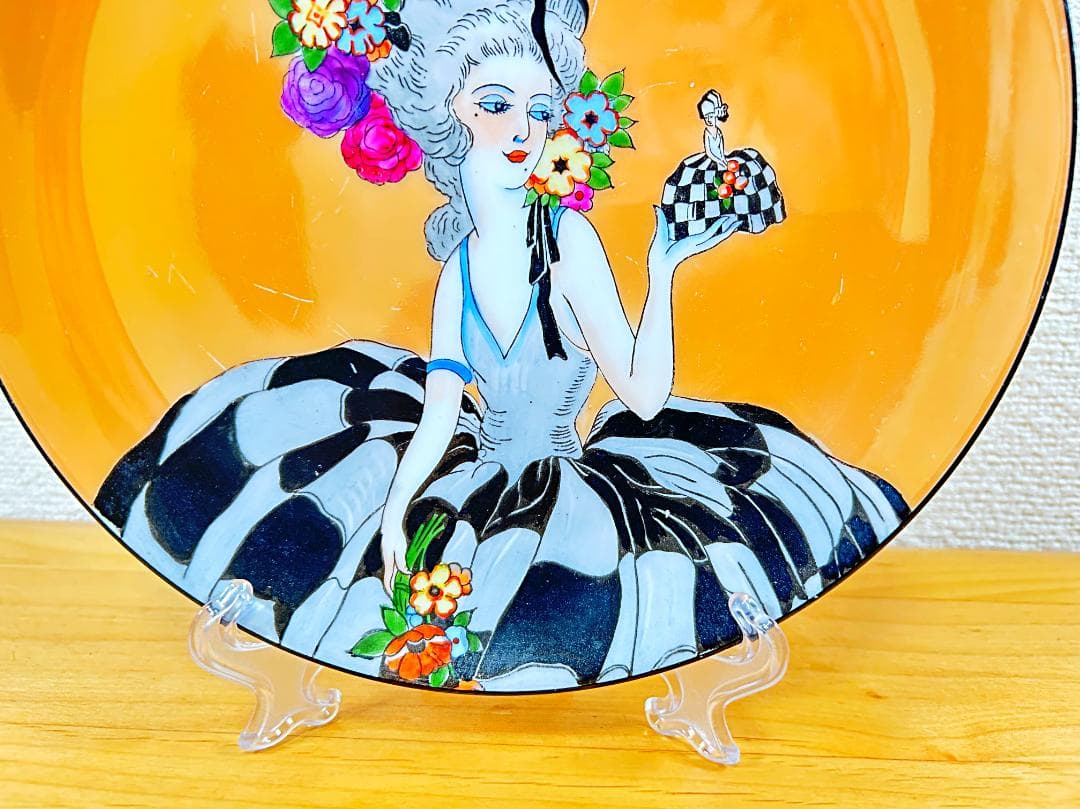 オールド ノリタケ デコレディ ポンパドール プレート 22cm 皿 ラスター彩