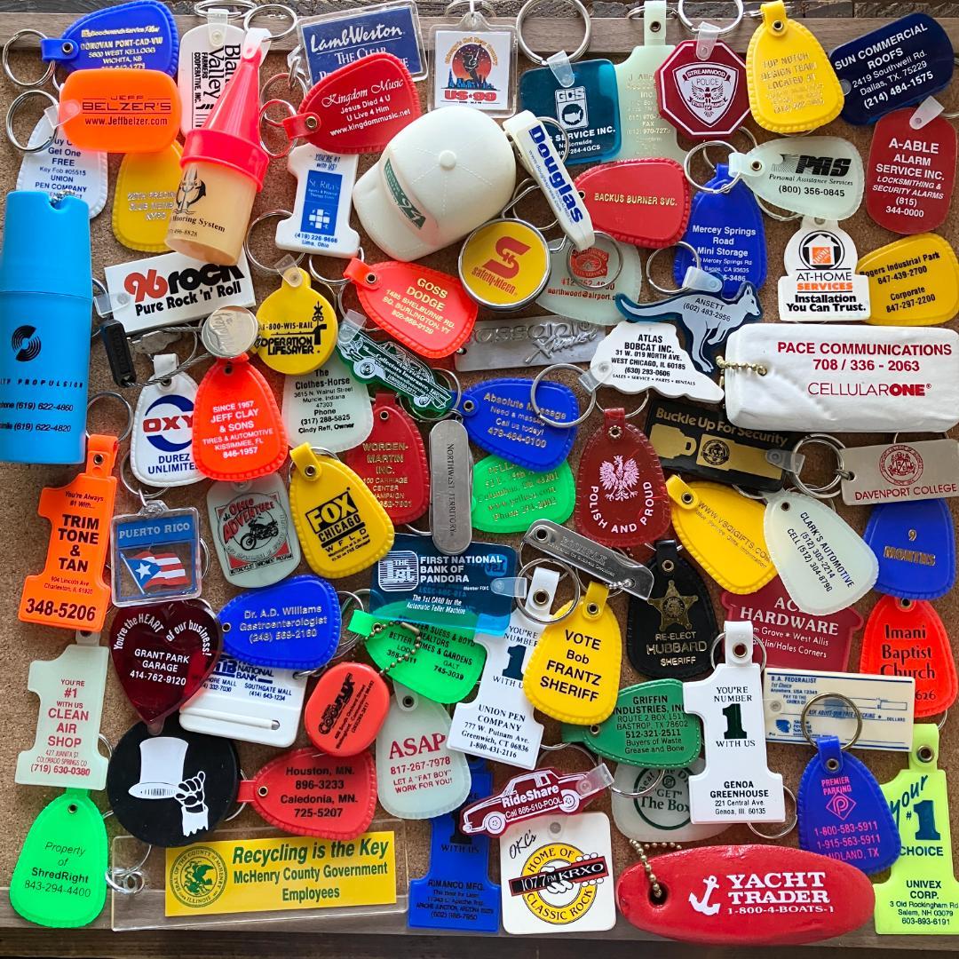 アメリカのキーリング80個★vintage／まとめ売り／企業物／ノベルティ／広告