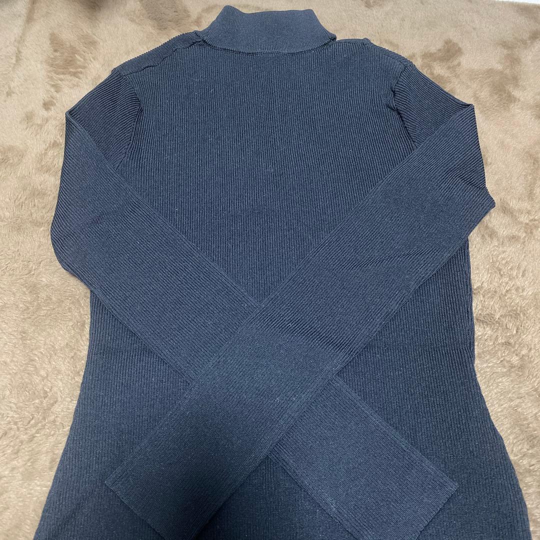 アニュアンス　デザインネックナローニットワンピース