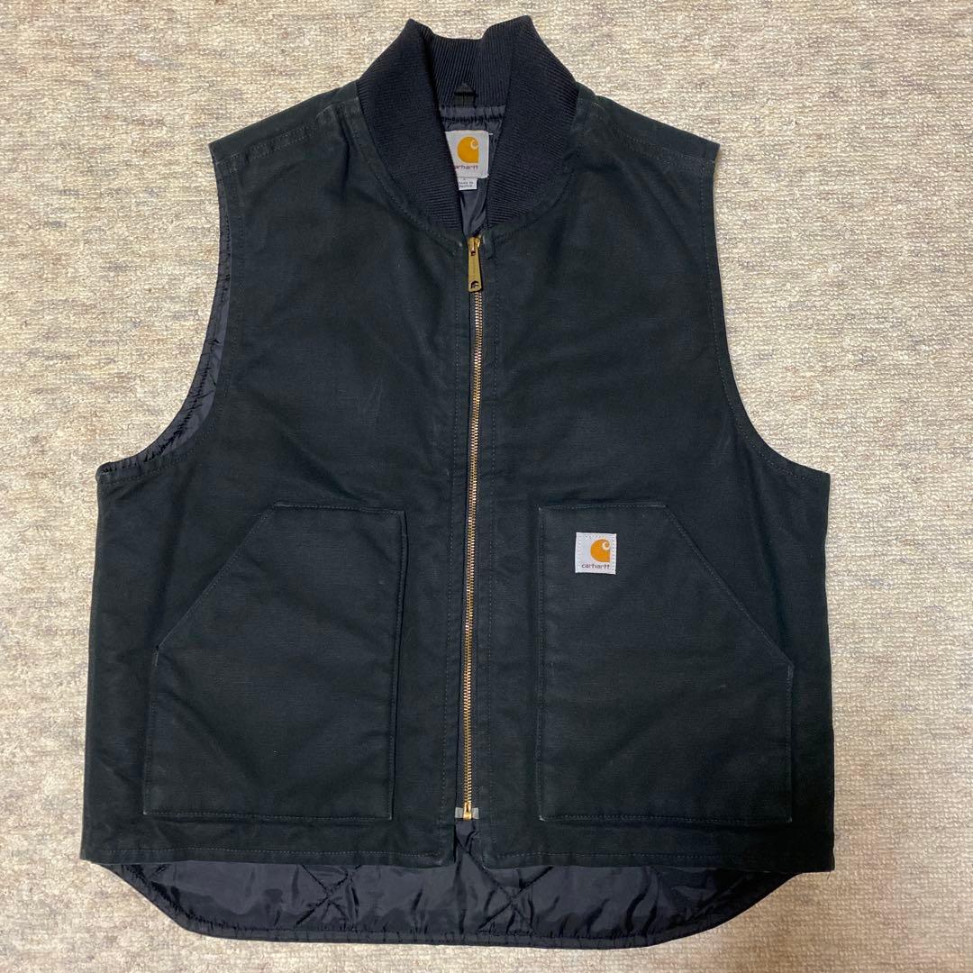 旧タグ Carhartt カーハート ベスト L ブラック 黒