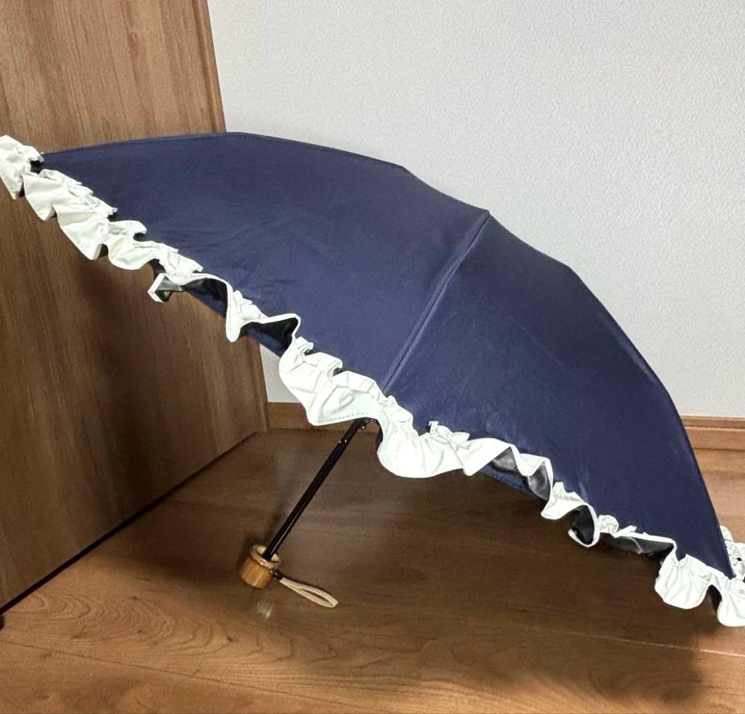 芦屋ロサブラン日傘 3段折フリル 遮光率100％