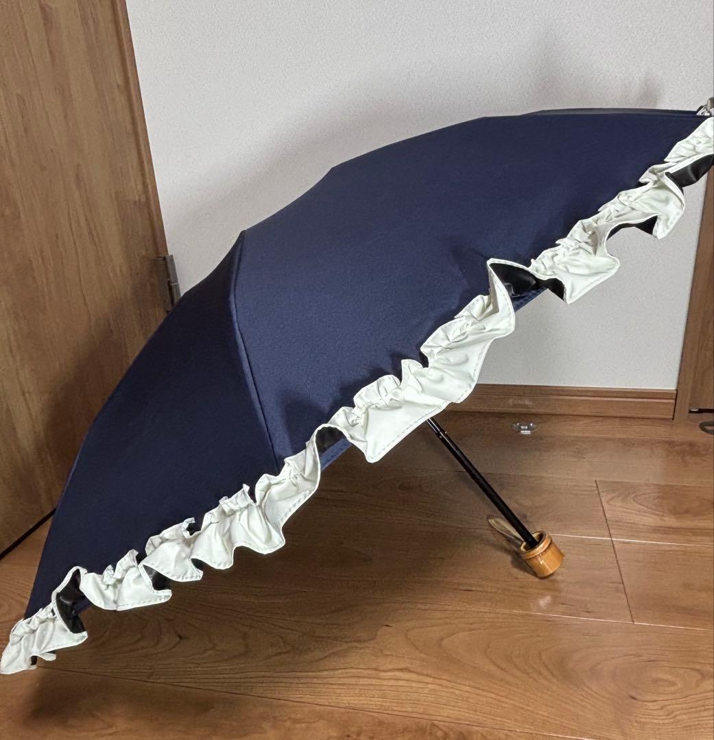 芦屋ロサブラン日傘 3段折フリル 遮光率100％