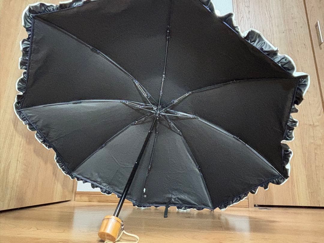 芦屋ロサブラン日傘 3段折フリル 遮光率100％