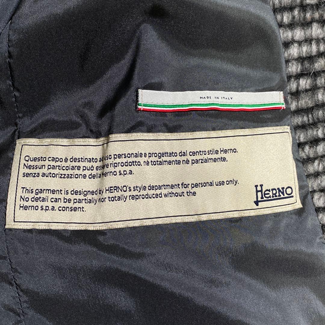 美品♡HERNO モヘヤウール シャギー 比翼ステンカラーコート 厚手生地