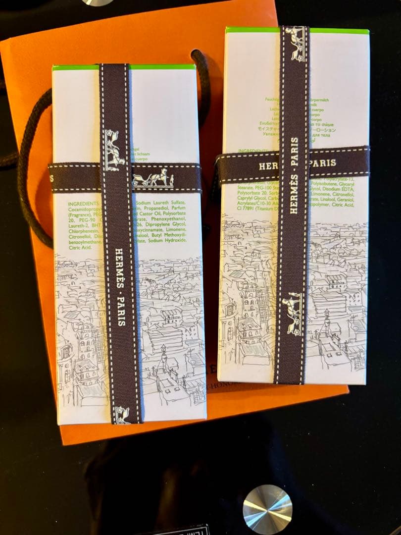 HERMES 屋根の上の庭ボディローション200mL&シャワージェル200mL