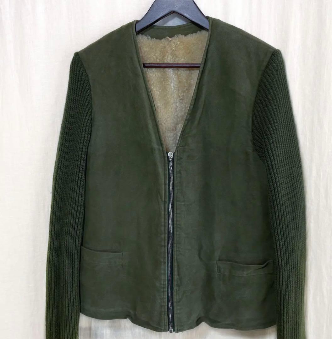 60s フレンチヴィンテージ ニット ムートン サーヴァントジャケット