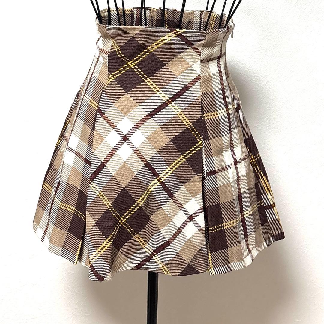 ミシェルマカロン フレアチェックスカート