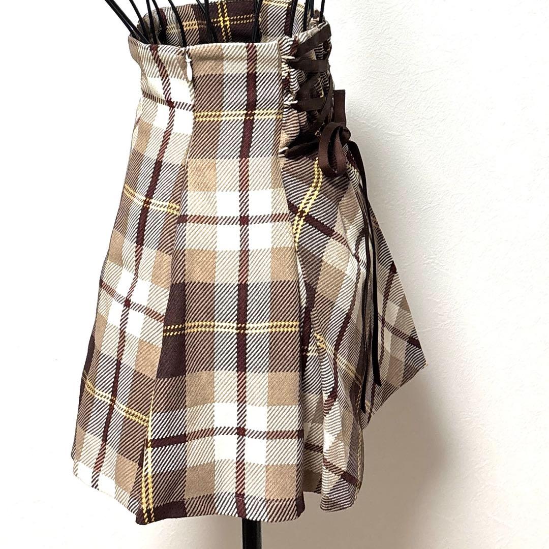 ミシェルマカロン フレアチェックスカート