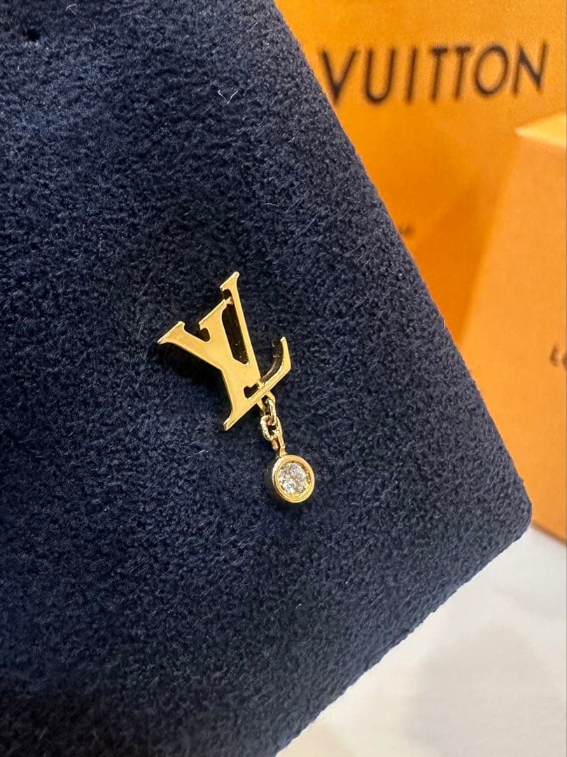 さざみな　ルイヴィトン　イエローゴールド　ダイヤモンド　片耳ピアス　K18