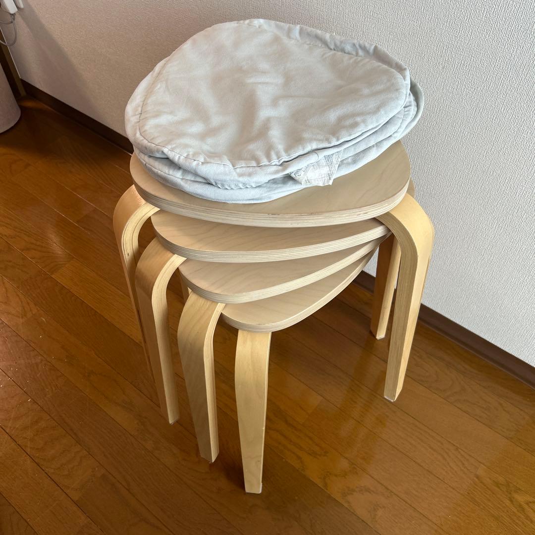 4脚セット　IKEA イケア　シルレ　スツール　バーチ　椅子