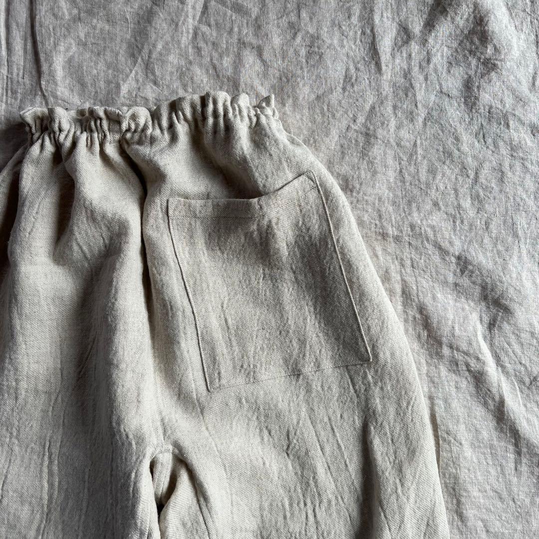 リネンウールのもんぺ　きなり　長め