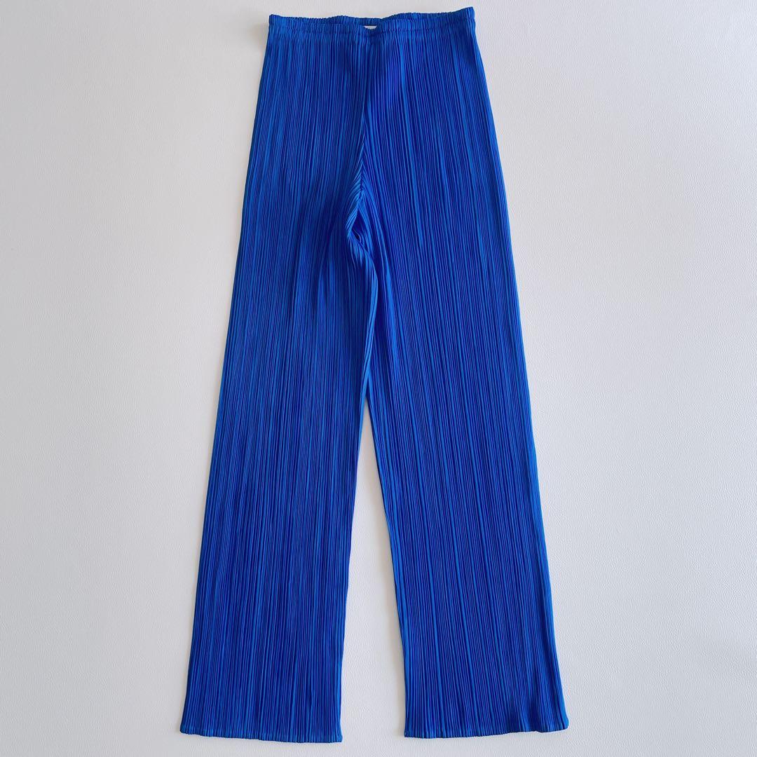 美品✨PLEATS PLEASE プリーツプリーズ　プリーツパンツ　ブルー
