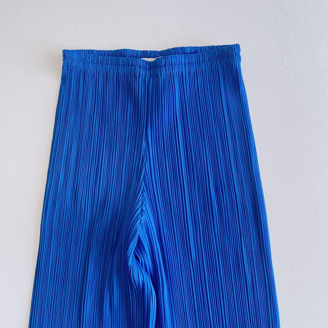 美品✨PLEATS PLEASE プリーツプリーズ　プリーツパンツ　ブルー