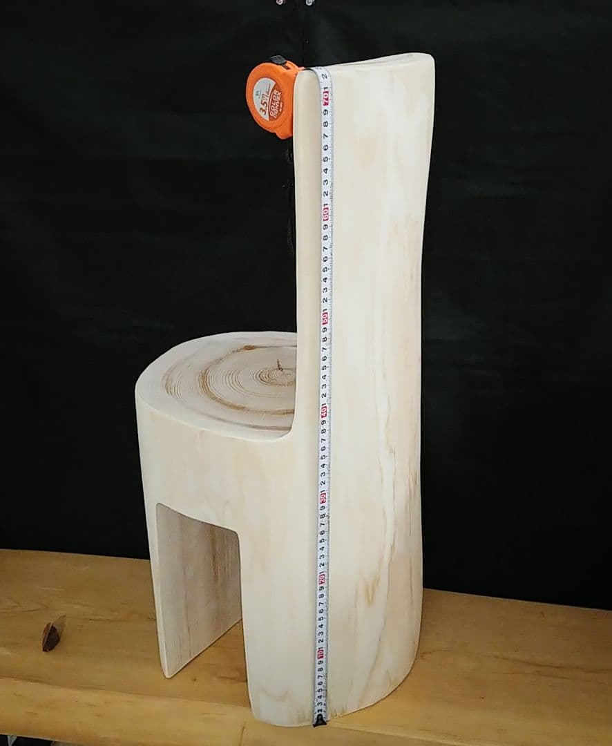 丸太椅子　ヒノキ　背もたれ付き