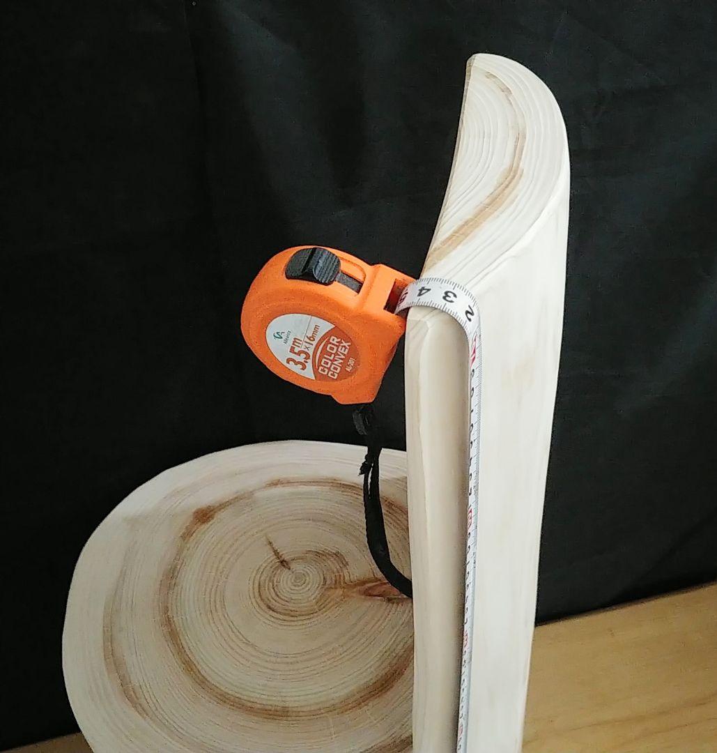 丸太椅子　ヒノキ　背もたれ付き