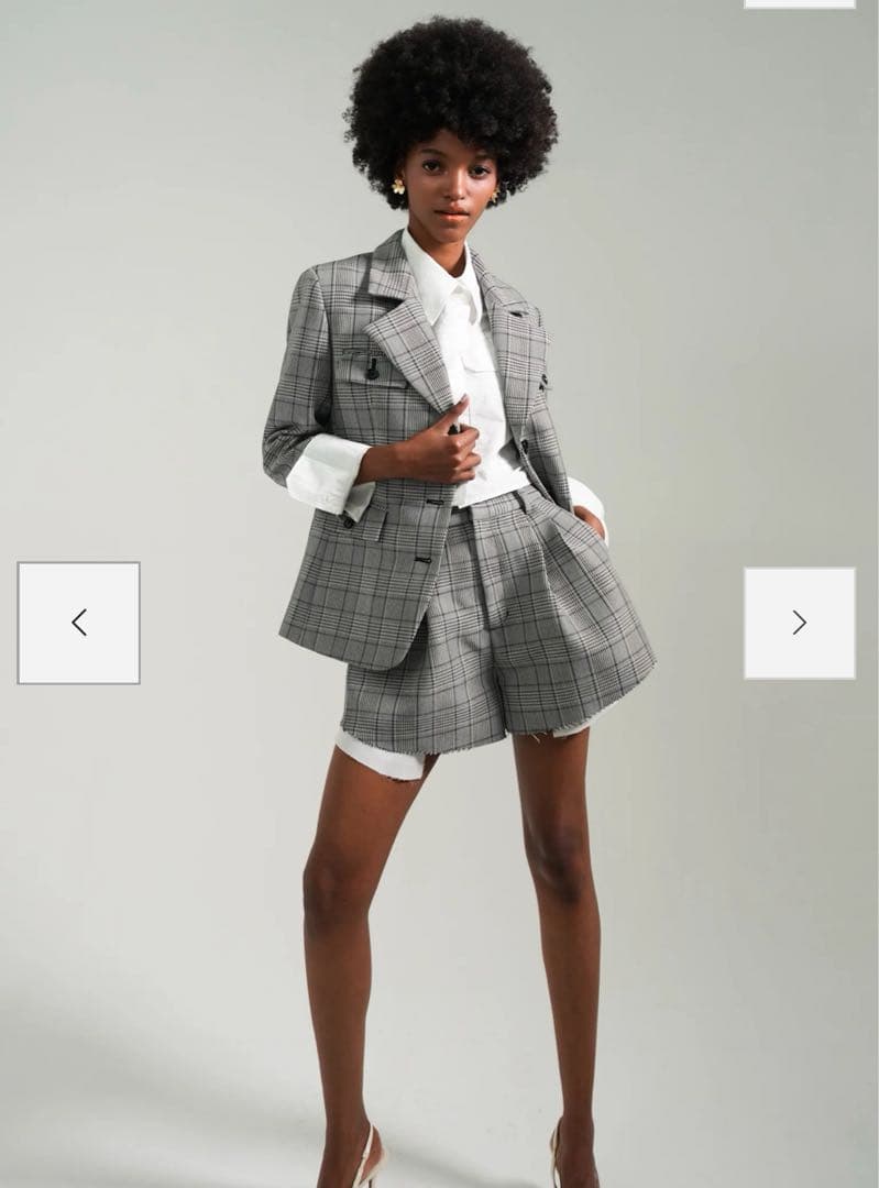 シェリエ　sheller / 新品未使用 グレー チェック柄 ジャケット