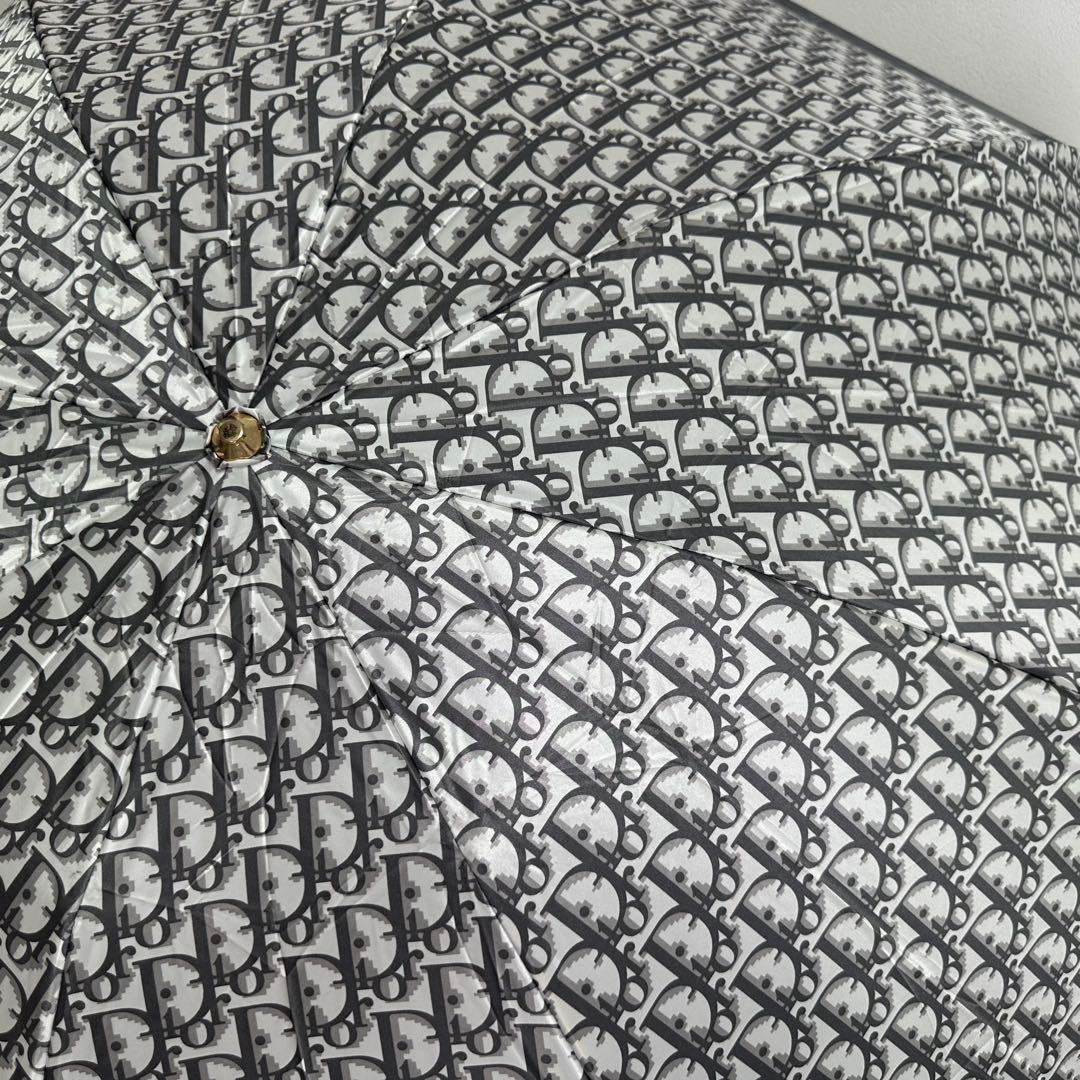 Christian Dior ディオール 折りたたみ傘 ロッター柄 シルバー