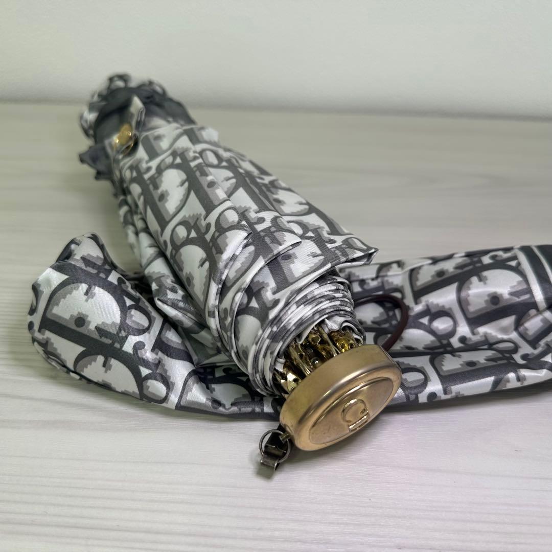 Christian Dior ディオール 折りたたみ傘 ロッター柄 シルバー