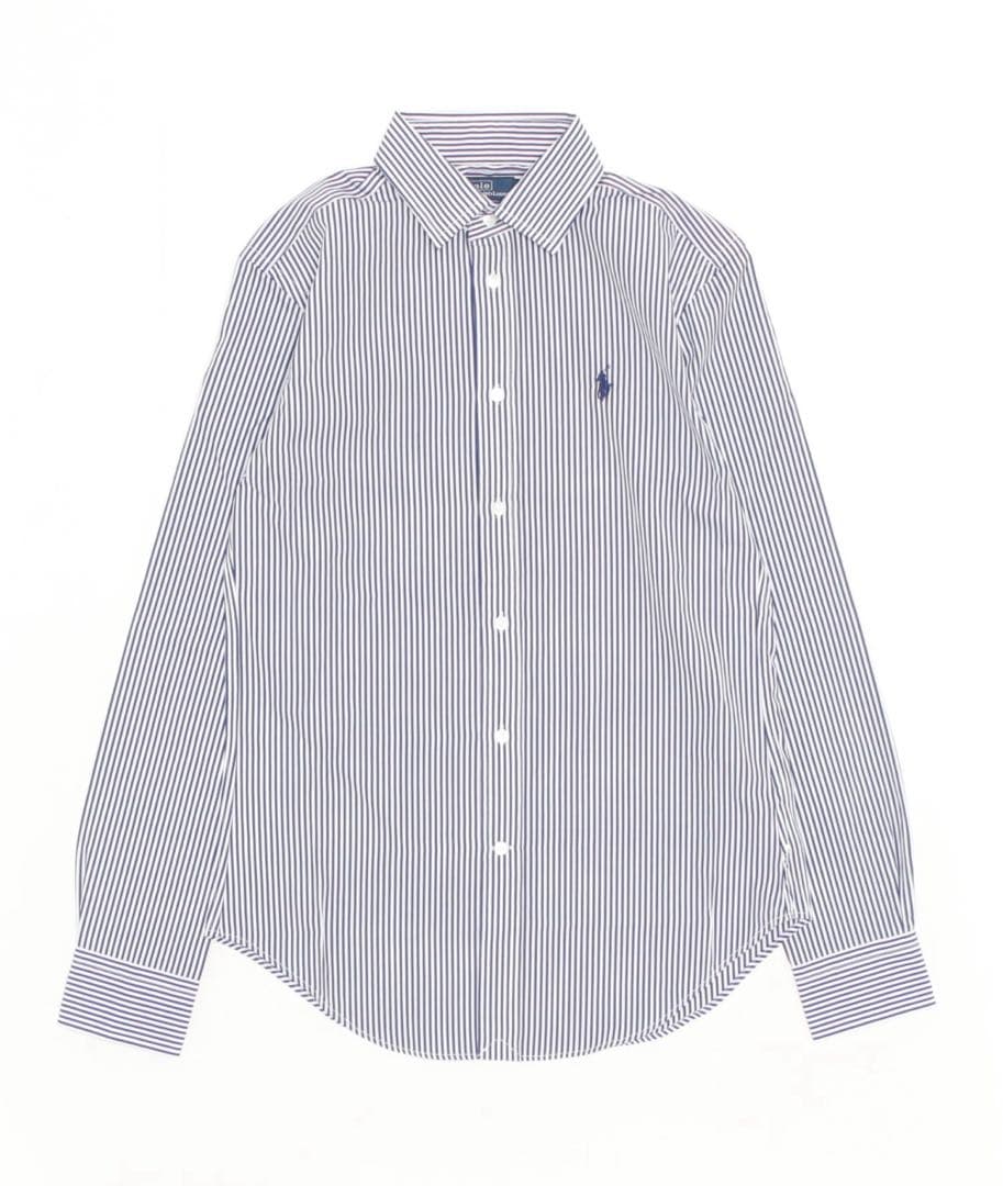 【美品】　ポロラルフローレン　ストライプシャツ　ブルー　8 M