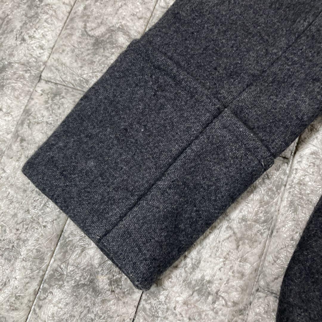 NU　HUNTING WORLD ウールコート　ロゴレザー　イタリア製