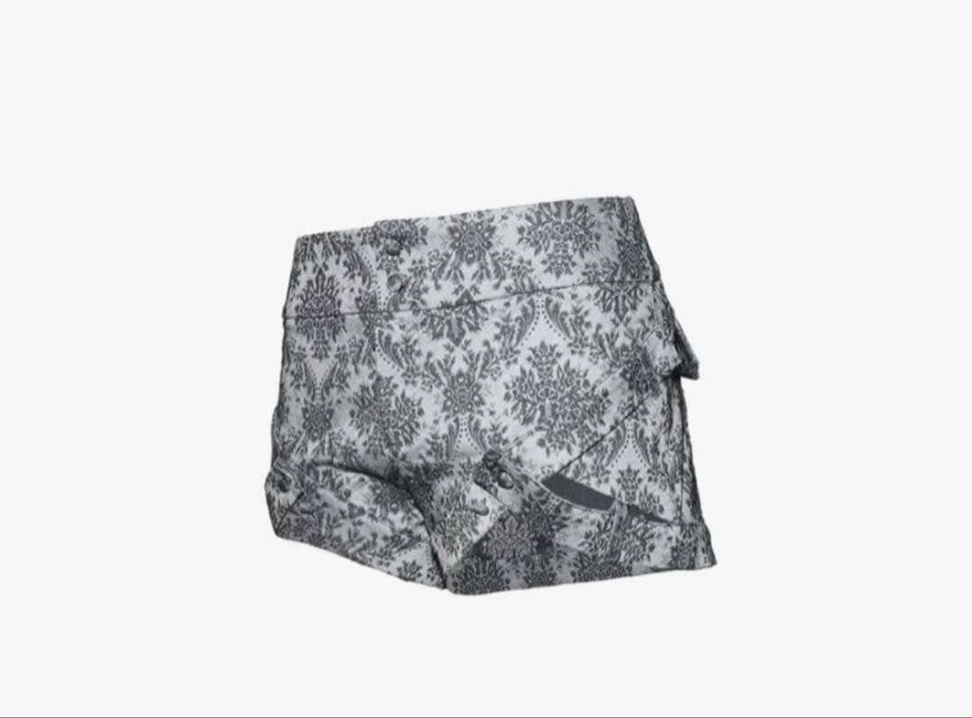 パンツ THEREDTHREAD S v-cut mini shorts gray