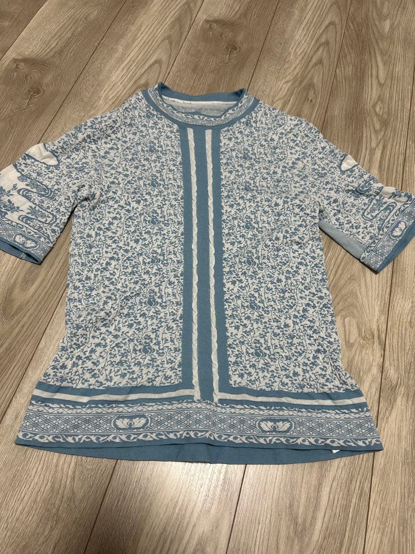 トップス mame Landscape graphic sheer knitted