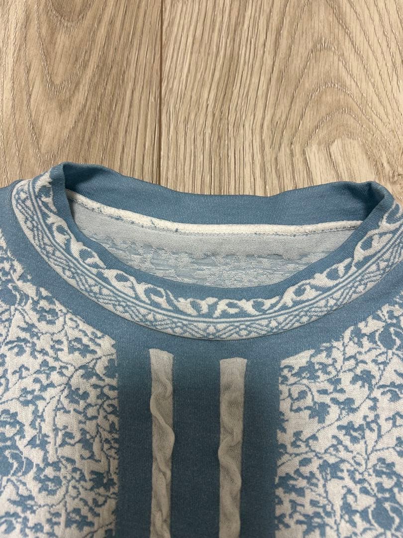 トップス mame Landscape graphic sheer knitted