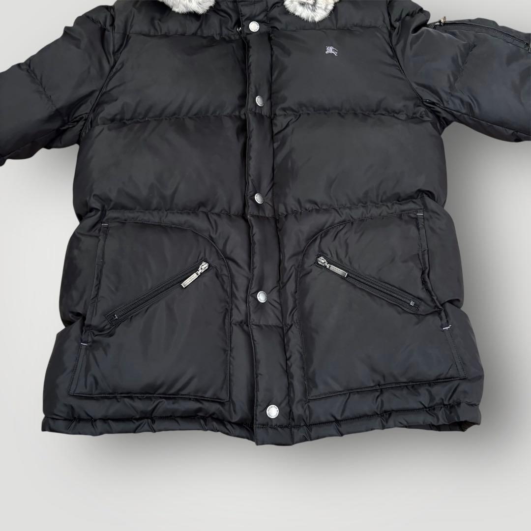 LL・美品　BURBERRY BLACK LABEL ファー付　ダウンジャケット