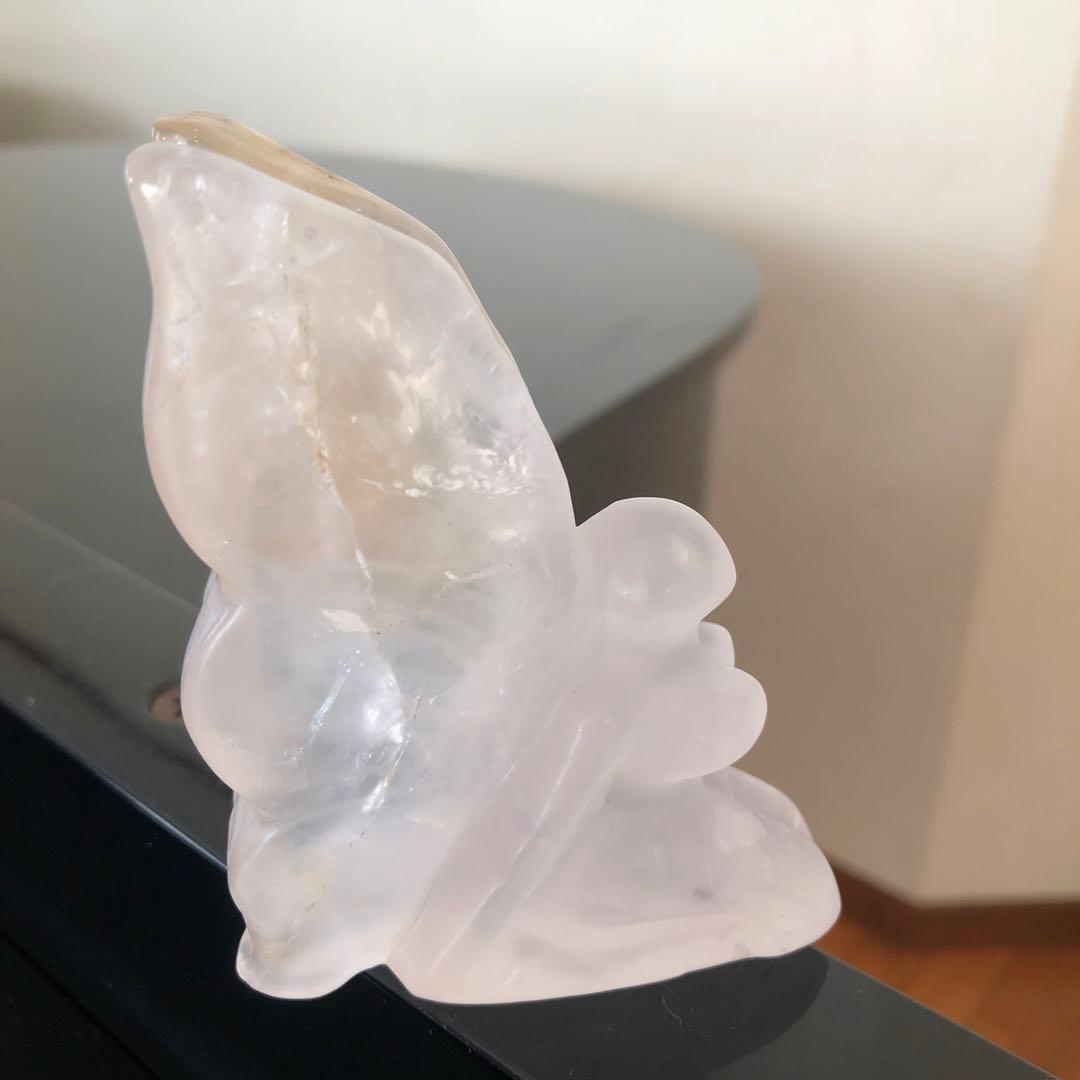 ベティさま専用デンドリ入り!ローズクォーツ　天使　エンジェル　天然石置物　妖精