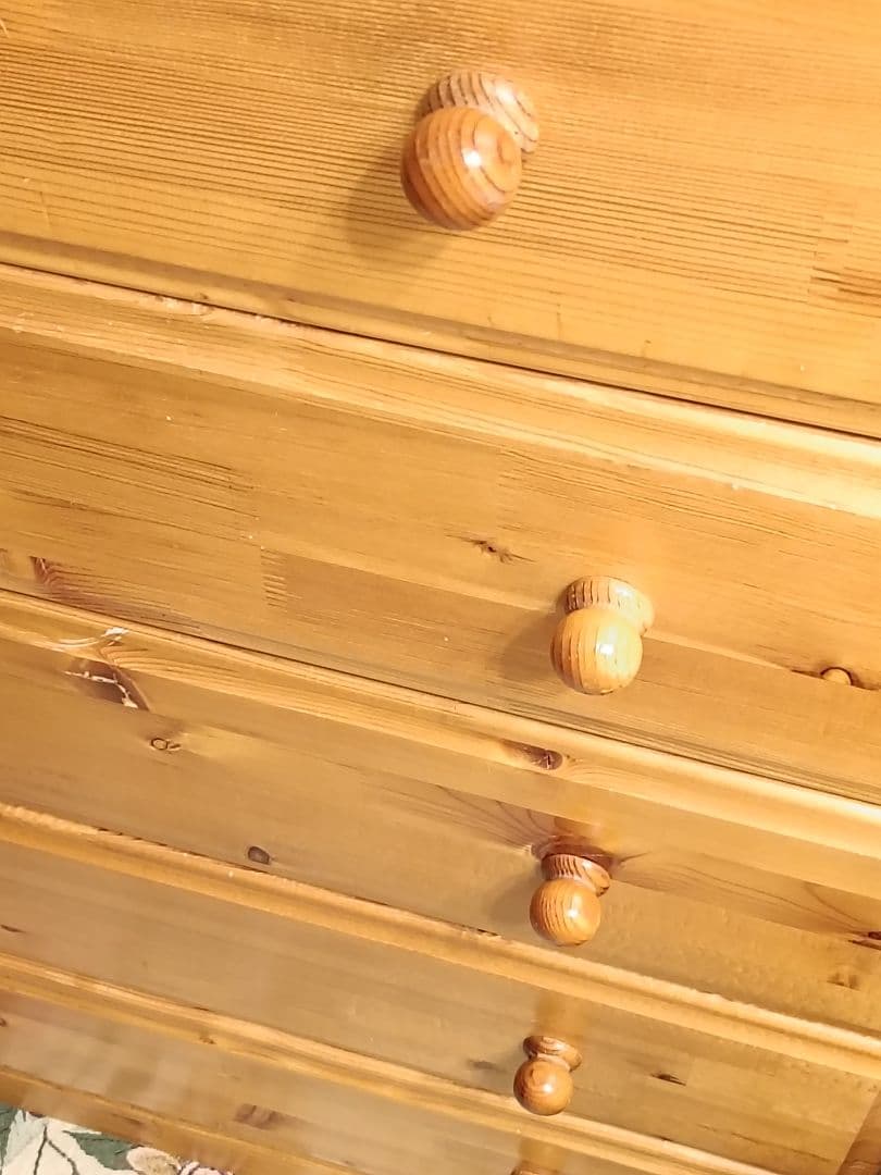 木製 5段チェスト キャビネット 洋服箪笥 五段 タンス ワイドチェスト 棚