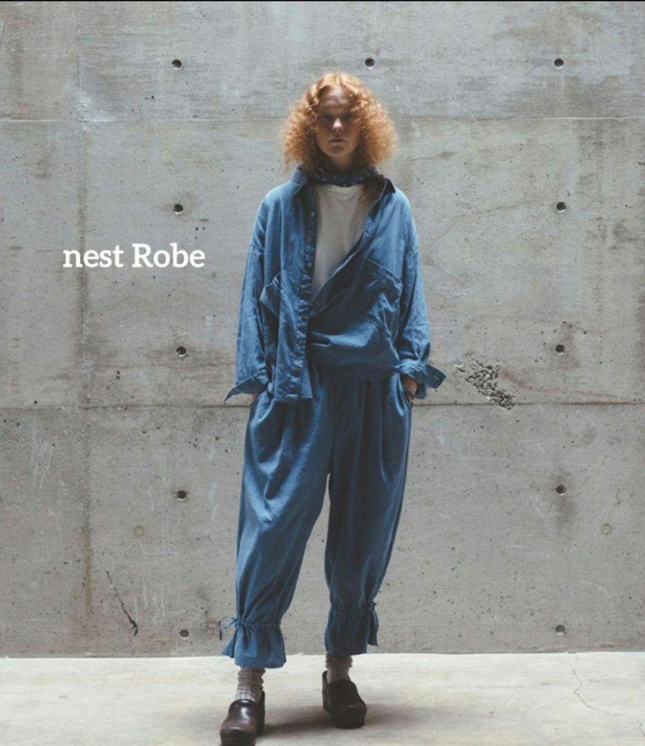 【値下げ交渉歓迎】 ネストローブ nest Robe ラッフルヘムパンツ リネン