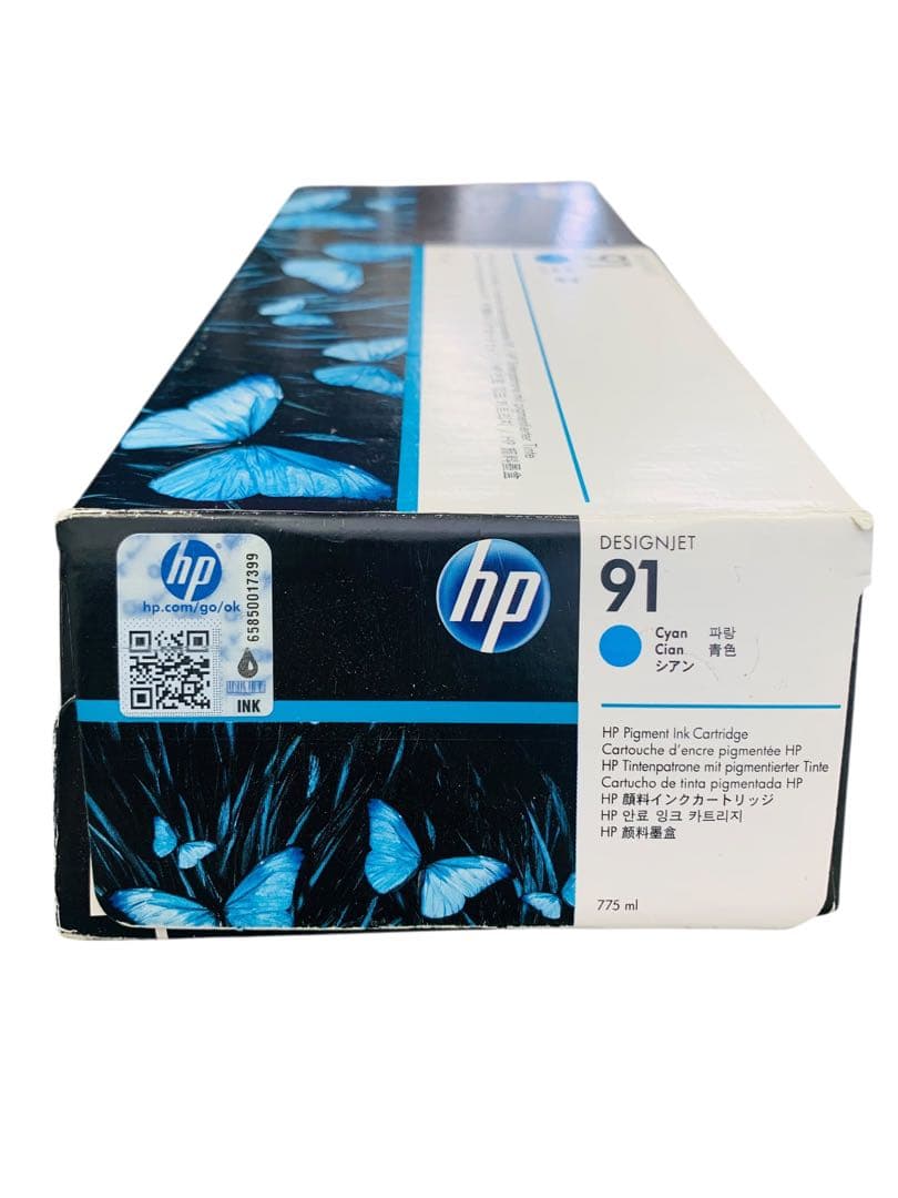【新品・未開封】日本HP HP91 インクカートリッジ シアン 青色 775ml