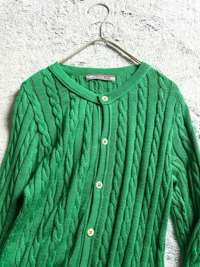 【umii908】45R コットン100% ケーブルニットカーディガン 2