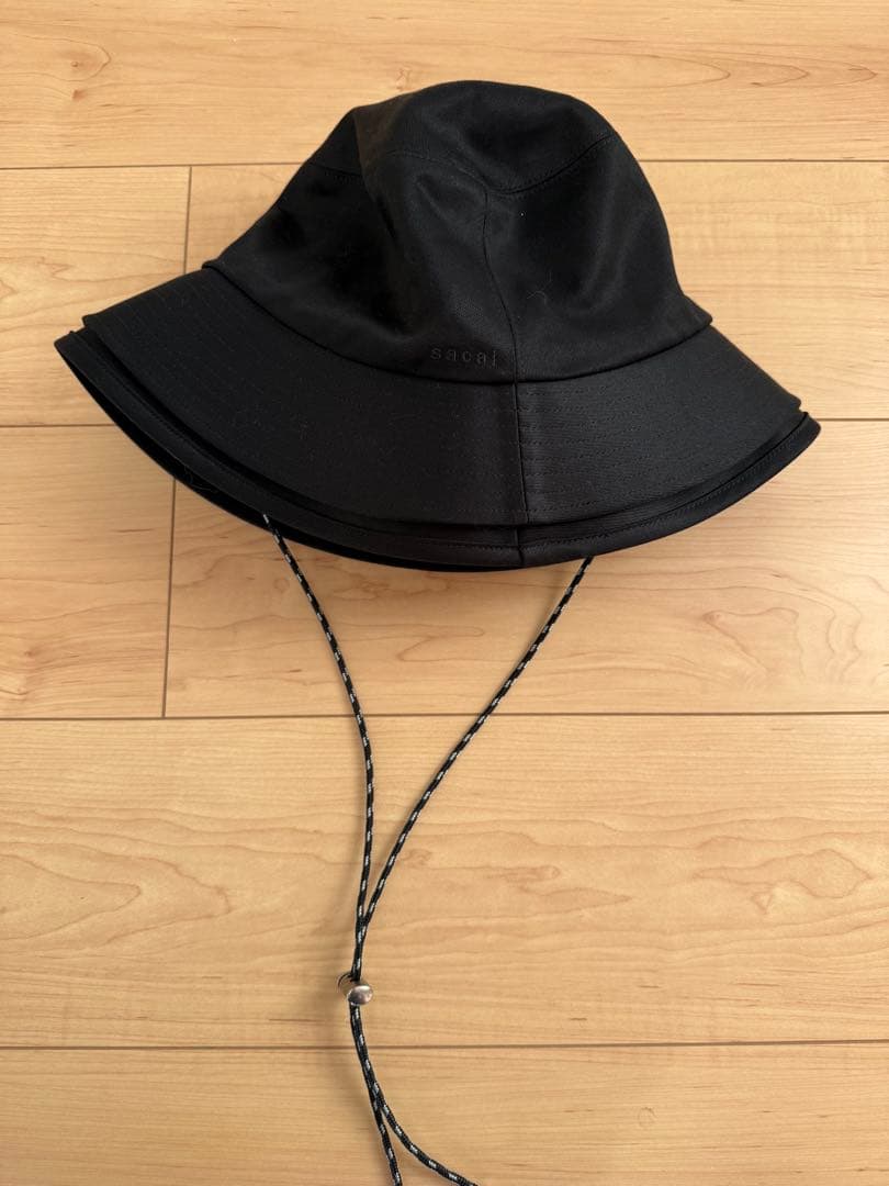 sacai バケットハット　ブラック　黒