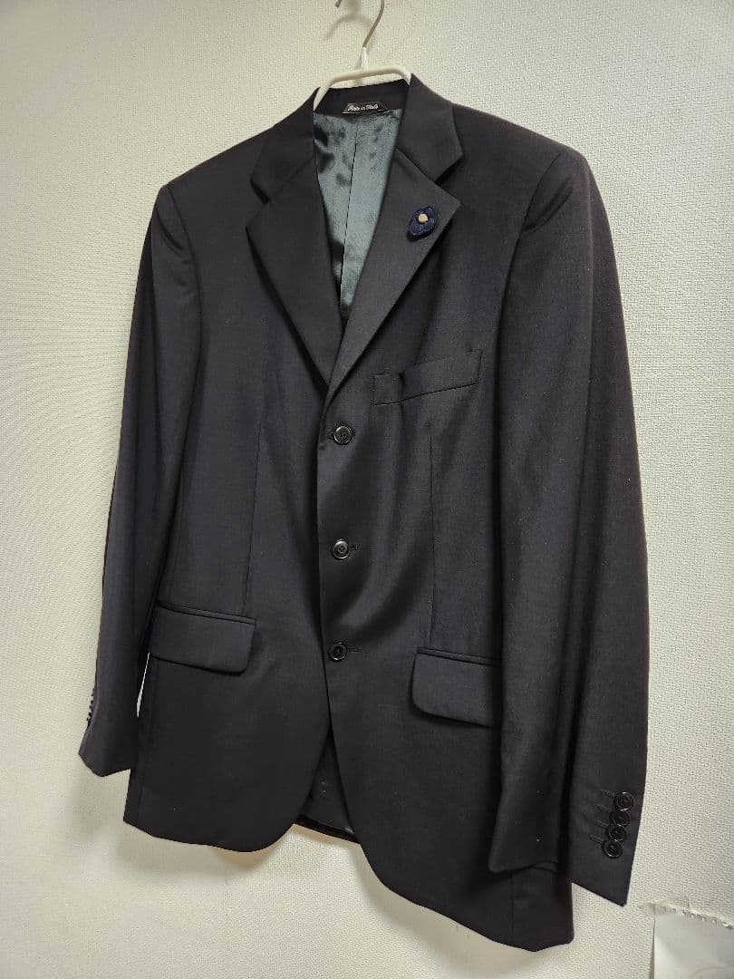 LARDINI ウールスーツ ブラック 46　ロロ・ピアーナ