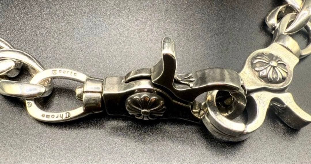 silver925刻印あり　クロスウォレットチェーンプレーンチェーン