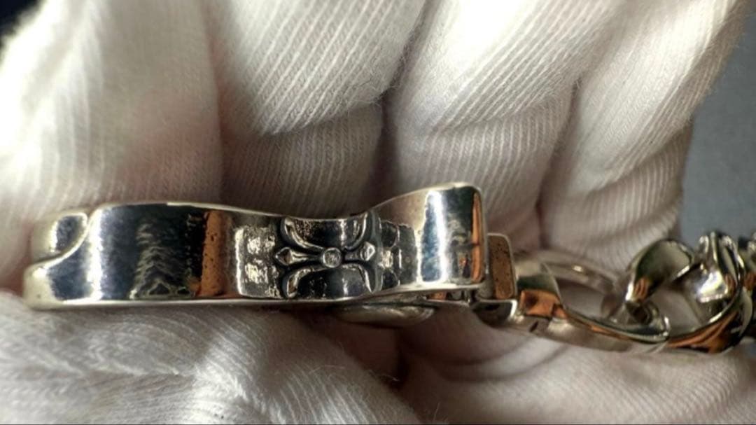 silver925刻印あり　クロスウォレットチェーンプレーンチェーン