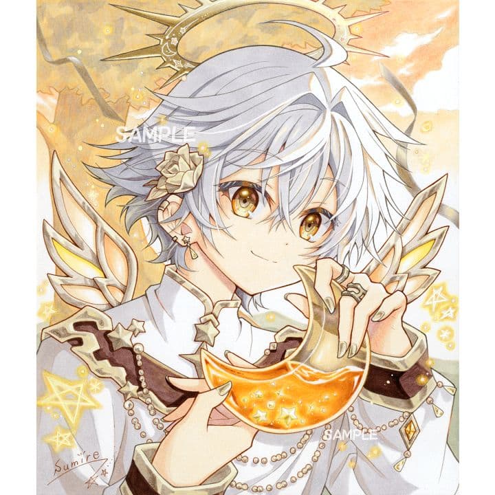 手描きイラスト【Moon Angel】オリジナル　ポストカード4枚　少年　原画