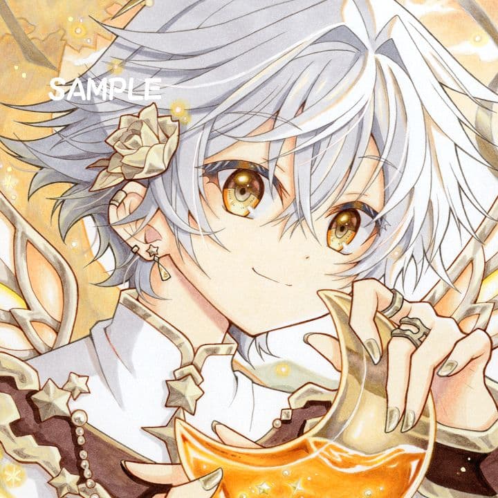 手描きイラスト【Moon Angel】オリジナル　ポストカード4枚　少年　原画