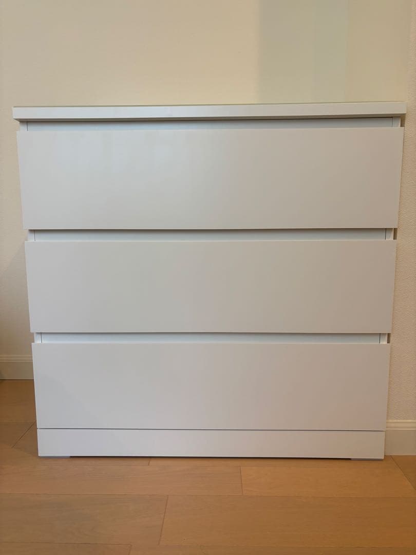 【-】IKEA マルム チェスト 引き出し3つ ホワイト