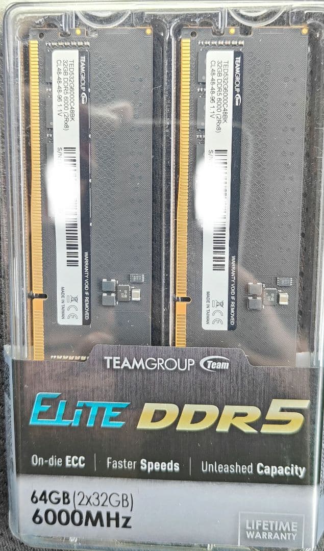 DDR5 PC5-48000 64G（ 32GB 2枚組 ）DDR5 6000