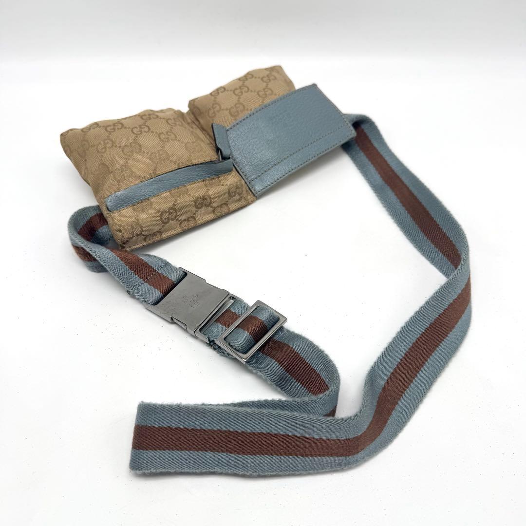 【極上美品✨】グッチ GGキャンバス ボディバッグ ウエストバッグ 角スレ無し